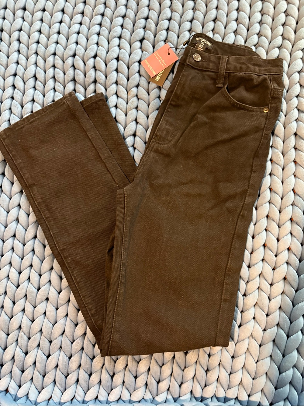 PrettyLittleThing Black Straight Leg Jeans in Women's size 4 Tall NWT